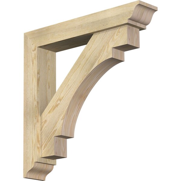 Ekena Millwork Merced Traditional Rough Sawn Bracket w/ Offset Brace, Douglas Fir, 6"W x 32"D x 32"H BKT0604X32X32MRC01RDF - main